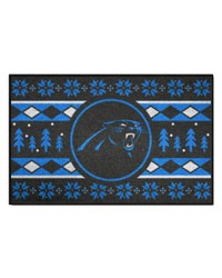 Carolina Panthers Holiday Sweater Starter Mat Accent Rug  19in. x 30in. Black by   