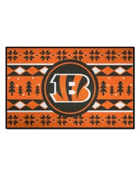 Cincinnati Bengals Holiday Sweater Starter Mat Accent Rug  19in. x 30in. Orange by   