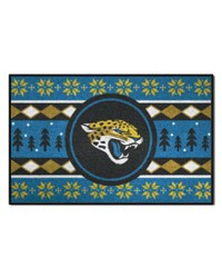 Jacksonville Jaguars Holiday Sweater Starter Mat Accent Rug  19in. x 30in. Teal by   