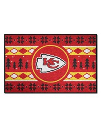 Kansas City Chiefs Holiday Sweater Starter Mat Accent Rug  19in. x 30in. Red by   