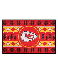 Kansas City Chiefs Holiday Sweater Starter Mat Accent Rug  19in. x 30in. Red by   