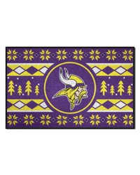 Minnesota Vikings Holiday Sweater Starter Mat Accent Rug  19in. x 30in. Purple by   