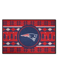New England Patriots Holiday Sweater Starter Mat Accent Rug  19in. x 30in. Red by   