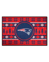 New England Patriots Holiday Sweater Starter Mat Accent Rug  19in. x 30in. Red by   