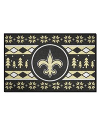 New Orleans Saints Holiday Sweater Starter Mat Accent Rug  19in. x 30in. Black by   
