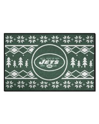 New York Jets Holiday Sweater Starter Mat Accent Rug  19in. x 30in. Green by   