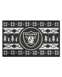 Las Vegas Raiders Holiday Sweater Starter Mat Accent Rug  19in. x 30in. Black by   