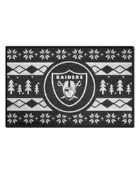 Las Vegas Raiders Holiday Sweater Starter Mat Accent Rug  19in. x 30in. Black by   