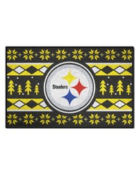 Pittsburgh Steelers Holiday Sweater Starter Mat Accent Rug  19in. x 30in. Black by   