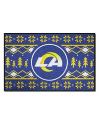 Los Angeles Rams Holiday Sweater Starter Mat Accent Rug  19in. x 30in. Navy by   