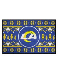 Los Angeles Rams Holiday Sweater Starter Mat Accent Rug  19in. x 30in. Navy by   