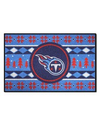 Tennessee Titans Holiday Sweater Starter Mat Accent Rug  19in. x 30in. Blue by   