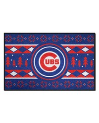 Chicago Cubs Holiday Sweater Starter Mat Accent Rug  19in. x 30in. Blue by   