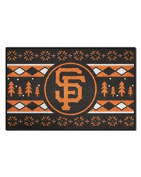 San Francisco Giants Holiday Sweater Starter Mat Accent Rug  19in. x 30in. Black by   