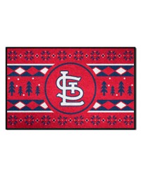 St. Louis Cardinals Holiday Sweater Starter Mat Accent Rug  19in. x 30in. Red by   