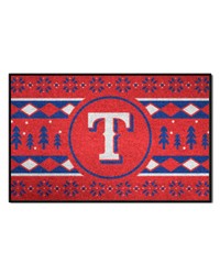 Texas Rangers Holiday Sweater Starter Mat Accent Rug  19in. x 30in. Red by   