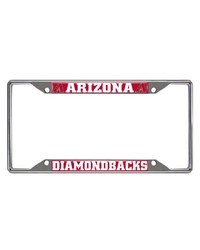 Arizona Diamondbacks Chrome Metal License Plate Frame 6.25in x 12.25in Red by   