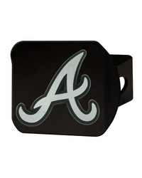 Atlanta Braves Black Metal Hitch Cover with Metal Chrome 3D Emblem Black by   