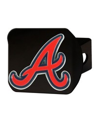 Atlanta Braves Black Metal Hitch Cover  3D Color Emblem Black by   