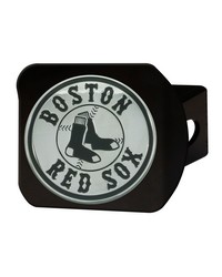 Boston Red Sox Black Metal Hitch Cover with Metal Chrome 3D Emblem Black by   
