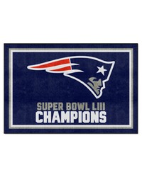 New England Patriots 5ft. x 8 ft. Plush Area Rug 2019 Super Bowl LIII Champions  Navy by   