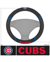 Chicago Cubs Embroidered Steering Wheel Cover Black by   