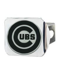 Chicago Cubs Chrome Metal Hitch Cover with Chrome Metal 3D Emblem Chrome by   