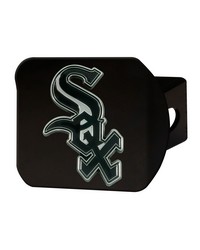 Chicago White Sox Black Metal Hitch Cover with Metal Chrome 3D Emblem Black by   