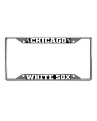 Chicago White Sox Chrome Metal License Plate Frame 6.25in x 12.25in Black by   