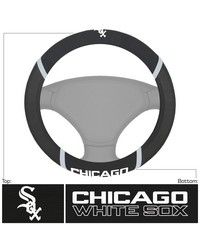 Chicago White Sox Embroidered Steering Wheel Cover Black by   