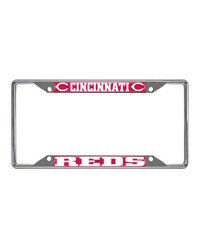 Cincinnati Reds Chrome Metal License Plate Frame 6.25in x 12.25in Red by   