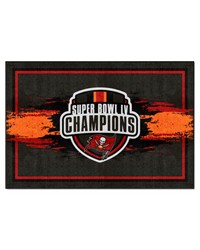 Tampa Bay Buccaneers 5ft. x 8 ft. Plush Area Rug 2021 Super Bowl LV Champions Pewter by   