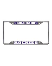 Colorado Rockies Chrome Metal License Plate Frame 6.25in x 12.25in Purple by   