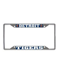 Detroit Tigers Chrome Metal License Plate Frame 6.25in x 12.25in Navy by   