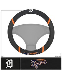 Detroit Tigers Embroidered Steering Wheel Cover Black by   