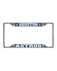 Houston Astros Chrome Metal License Plate Frame 6.25in x 12.25in Navy by   