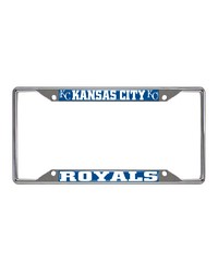 Kansas City Royals Chrome Metal License Plate Frame 6.25in x 12.25in Blue by   