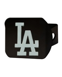 Los Angeles Dodgers Black Metal Hitch Cover with Metal Chrome 3D Emblem Black by   