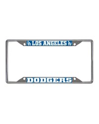 Los Angeles Dodgers Chrome Metal License Plate Frame 6.25in x 12.25in Blue by   