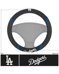 Los Angeles Dodgers Embroidered Steering Wheel Cover Black by   