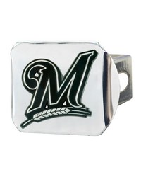 Milwaukee Brewers Chrome Metal Hitch Cover with Chrome Metal 3D Emblem Chrome by   