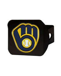 Milwaukee Brewers Black Metal Hitch Cover  3D Color Emblem Black by   