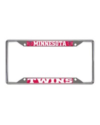 Minnesota Twins Chrome Metal License Plate Frame 6.25in x 12.25in Red by   