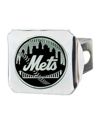New York Mets Chrome Metal Hitch Cover with Chrome Metal 3D Emblem Chrome by   