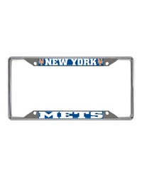 New York Mets Chrome Metal License Plate Frame 6.25in x 12.25in Navy by   
