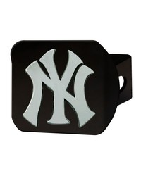 New York Yankees Black Metal Hitch Cover with Metal Chrome 3D Emblem Black by   