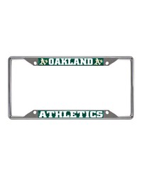Oakland Athletics Chrome Metal License Plate Frame 6.25in x 12.25in Green by   