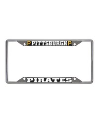 Pittsburgh Pirates Chrome Metal License Plate Frame 6.25in x 12.25in Black by   