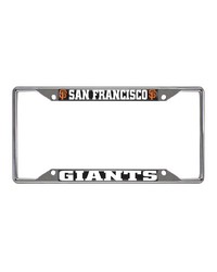 San Francisco Giants Chrome Metal License Plate Frame 6.25in x 12.25in Black by   