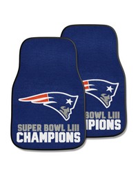 New England Patriots Front Carpet Car Mat Set  2 Pieces 2019 Super Bowl LIII Champions  Navy by   